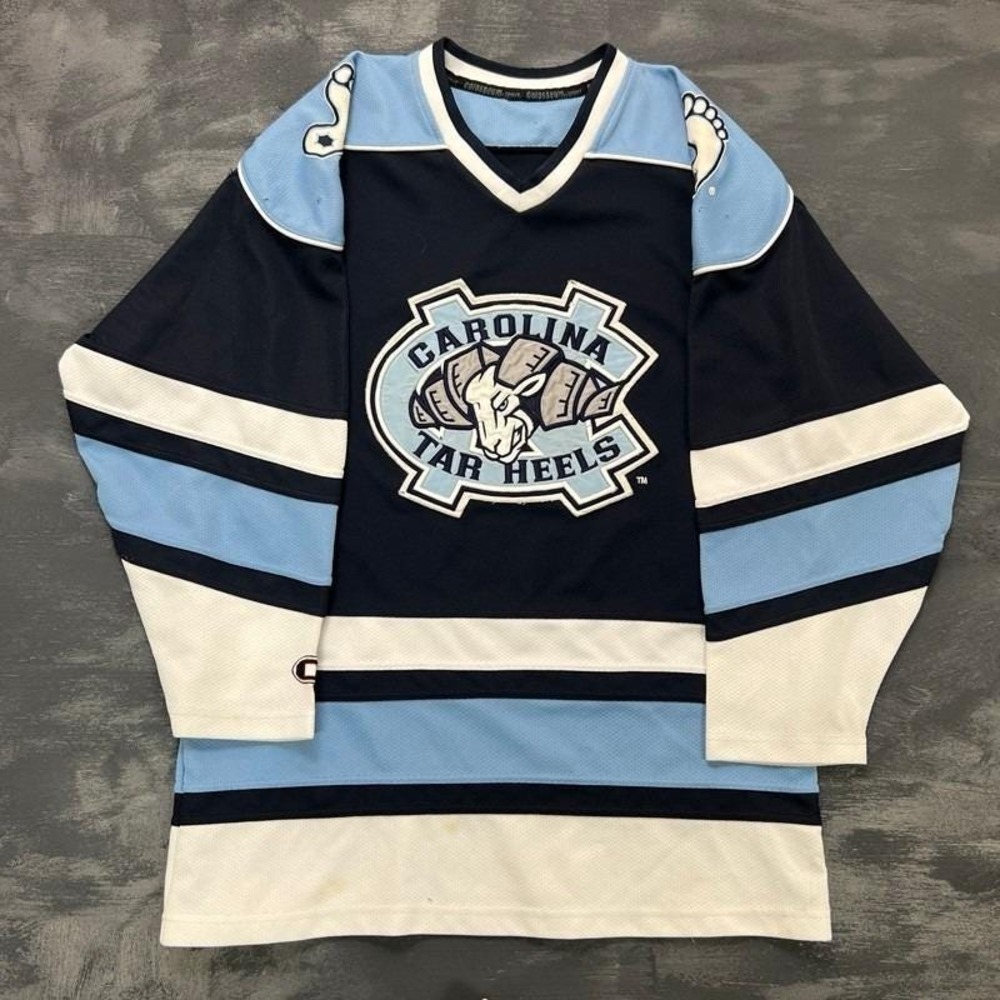 Vintage University Of Carlina Tar Heels Hockey Jersey Men' Large Blue 2000s NCAA
